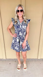 Navy/White Floral Dress