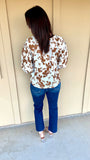 Cream/Brown Floral Top