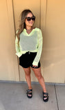 Neon Knit Collared Top
