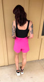 Hot Pink High Waisted Shorts