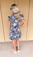 Navy/White Floral Dress