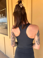 Navy Mid Length Sports Bra