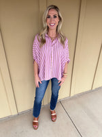 Pink Striped Top