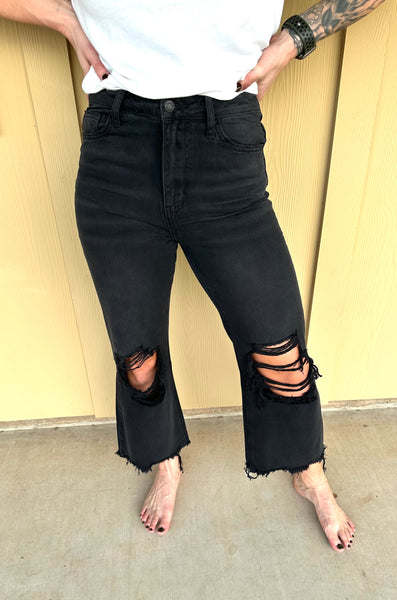 Vervet Black Distressed Denim
