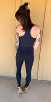 Navy Mid Length Sports Bra