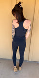 Navy Mid Length Sports Bra