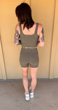 Ribbed Smoky Olive Sports Bra