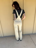 Khaki Distressed Over-Alls