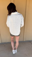 Grey Snap-Neck Pullover