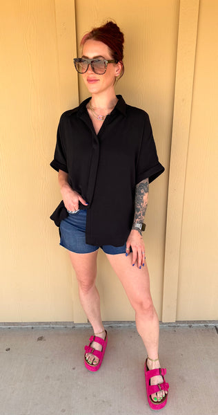 Black Oversized Top
