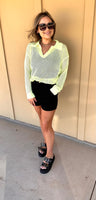 Neon Knit Collared Top