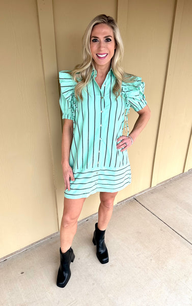 Mint Button Up Dress