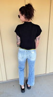 Black Flower Sweater Top