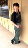 Satin Cargo Pants