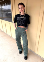Satin Cargo Pants