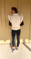 Taupe Flutter Sleeve Puffer Vest