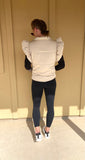 Taupe Flutter Sleeve Puffer Vest