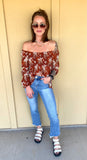 Rust Floral Blouse