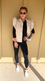 Taupe Flutter Sleeve Puffer Vest
