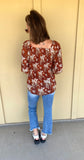 Rust Floral Blouse