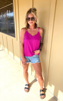 Fuscia Satin Tank