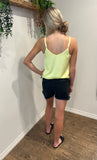 Neon Yellow Satin Tank
