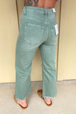 Green Distressed Denim Jeans