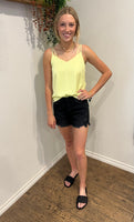 Neon Yellow Satin Tank