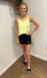 Neon Yellow Satin Tank