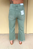 Green Distressed Denim Jeans