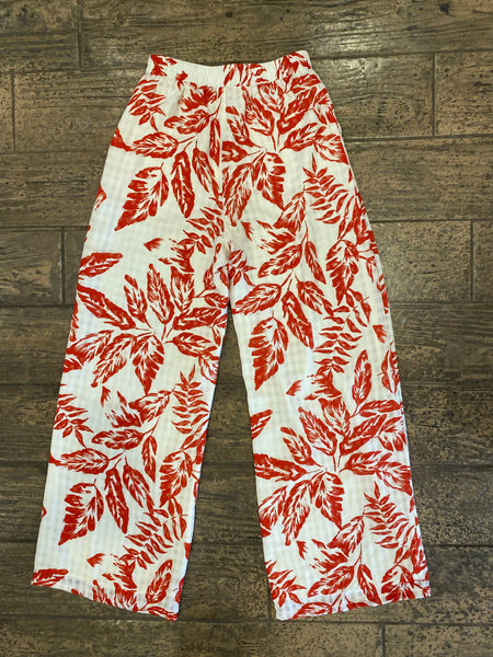 Red/White Floral Pants