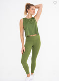 Green 3/4 Length Leggings